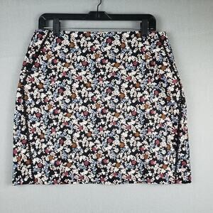 Loft Size 10 Pom Pom Embellished Pocket Floral Mini‎ Skirt Dark Ditzy Floral NWT